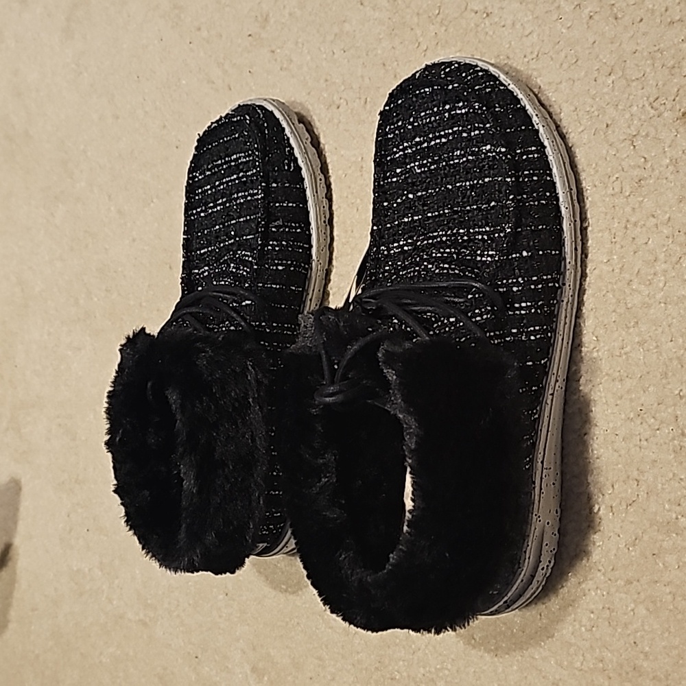 Brand New, With Tag, Black/White, Hey Dude Shoes, Size 10.